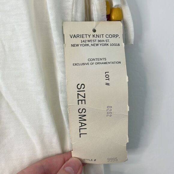 VINTAGE FEATHER PRINT BEADED TOP SMALL - Picture 4 of 9